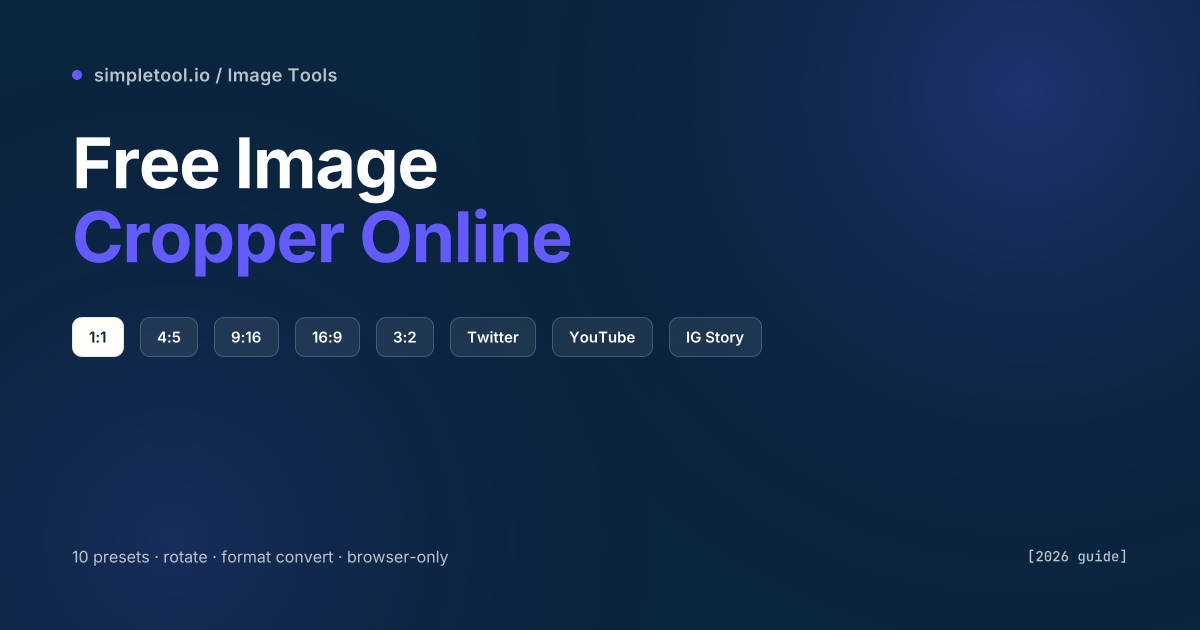 Free Image Cropper Online: Aspect Ratio Presets [2026]