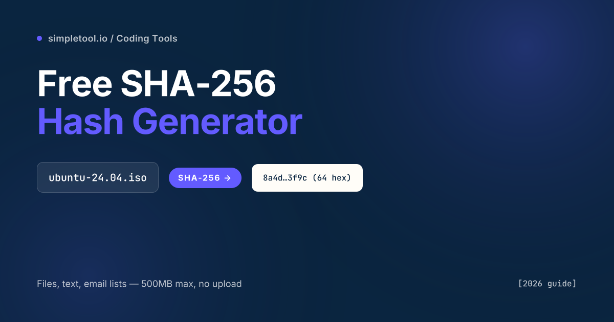 Free SHA256 Hash Generator: Verify Files & Sign Data [2026]