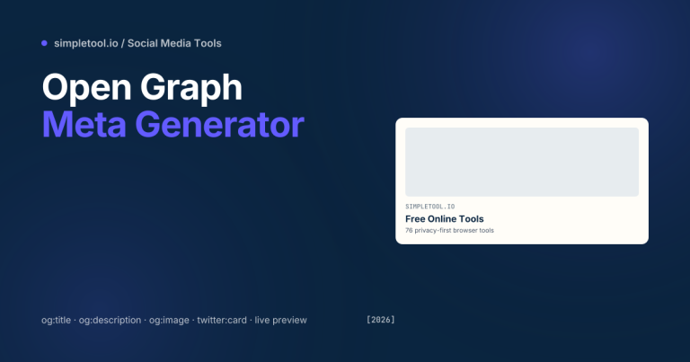 Open Graph Meta Generator: Build OG & Twitter Tags [2026]