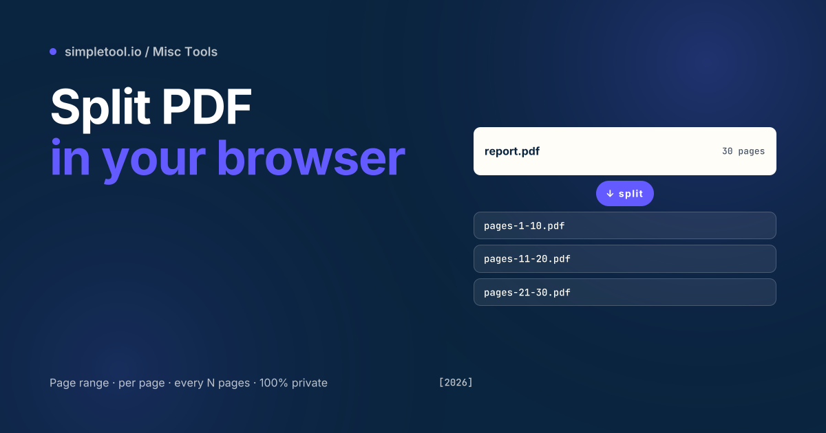 Split PDF Online: Browser-Only, 100% Private [2026]