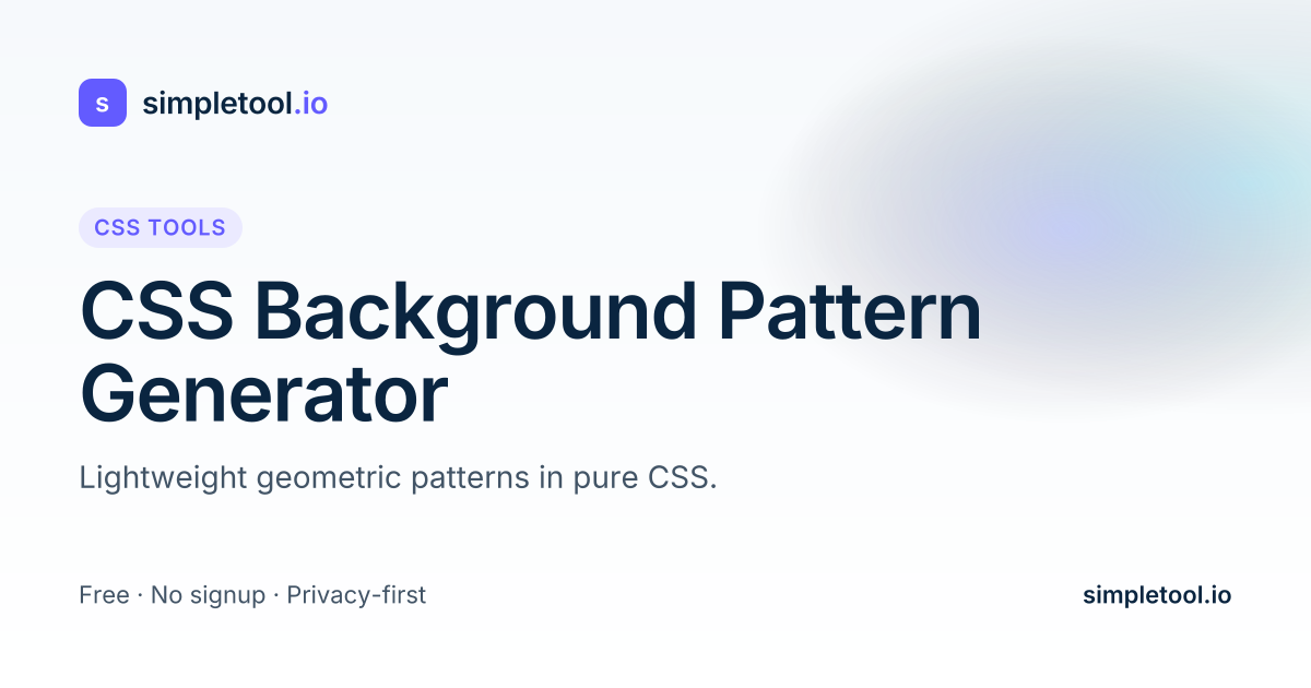 CSS Background Pattern Generator — Dots, Grid, Stripes | simpletool.io