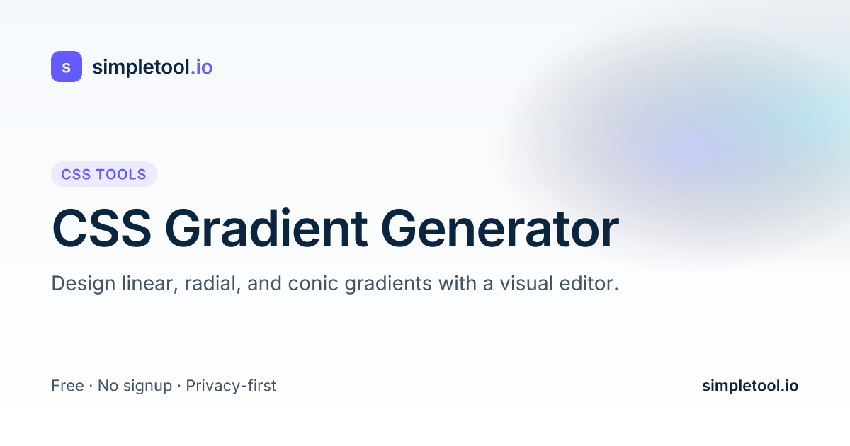 CSS Gradient Generator — Free Linear, Radial, Conic | simpletool.io