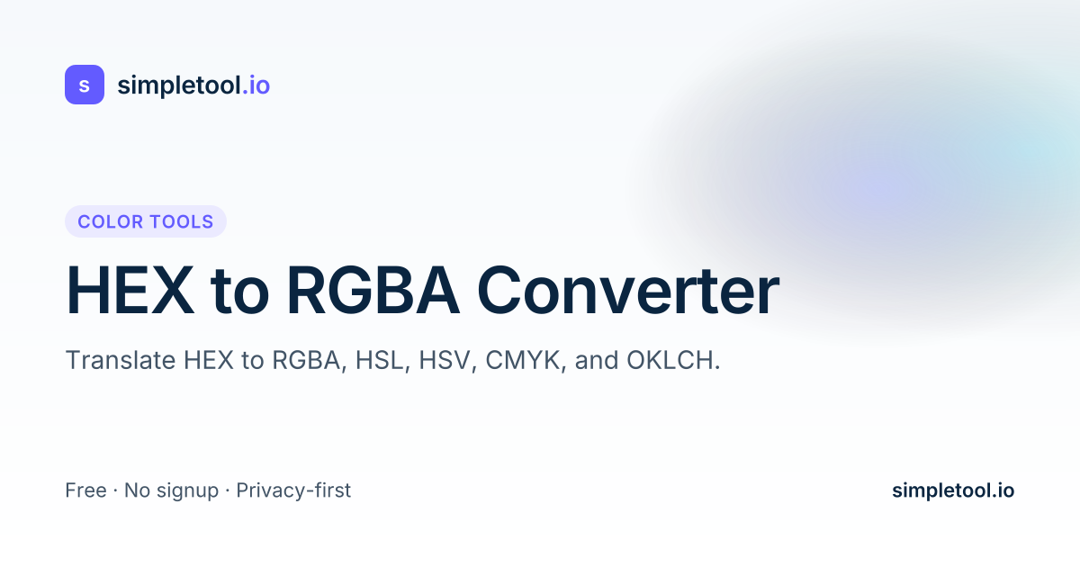 HEX to RGBA Converter — Free Online Color Code Converter | simpletool.io