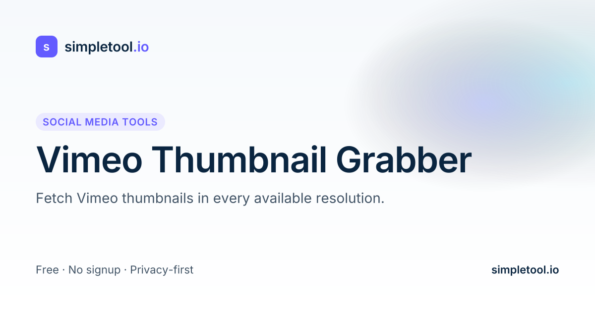 Vimeo Thumbnail Grabber — Free HD Thumbnail Downloader | simpletool.io